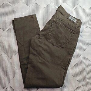 LEVI'S 524 Too Super Low Olive Green Denim Jeans Women's Size 30/32